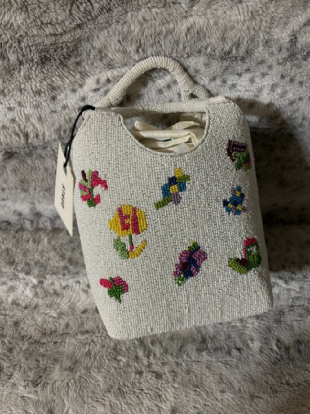STAUD Beaded Cote FIRST BLOOM DAY Bag MSRP$395 Timeless Chic - Picture 11 of 16